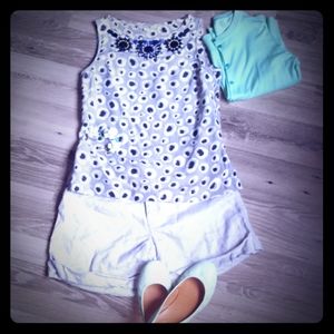 Boden silk leopard sleeveless blouse, beaded neck